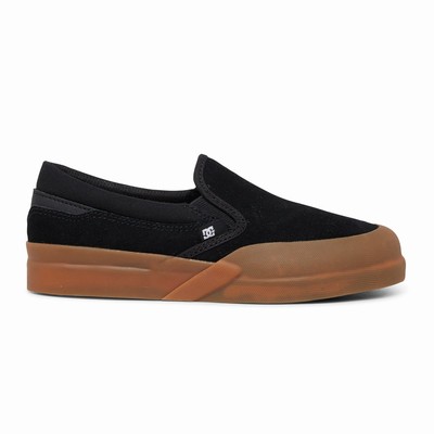 DC Infinite Slip Ons Gyerek Deszkás Cipő Fekete/Barna (OFID65182)